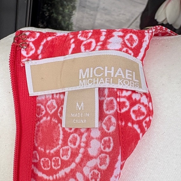 Michael Kors Pink Circle Print Gold Studded Halter Tank Top - Picture 6 of 6